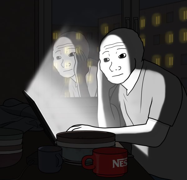 Numb trader staring at screen